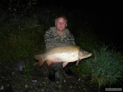 Kliknutím fotografii zvětšíte 7.8.2010 4.30 hod kapr 75 cm