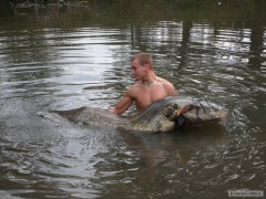 Kliknutím fotografii zvětšíte Sumec 223 cm.Svazova voda.