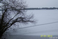Kliknutím fotografii zvětšíte Zima na bagru u Mohelnice