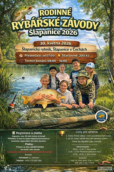 Rodinné rybářské závody Šlapanice 2026