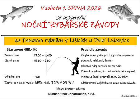 Noční rybářské závody v Lišicích - Plzeňský kraj