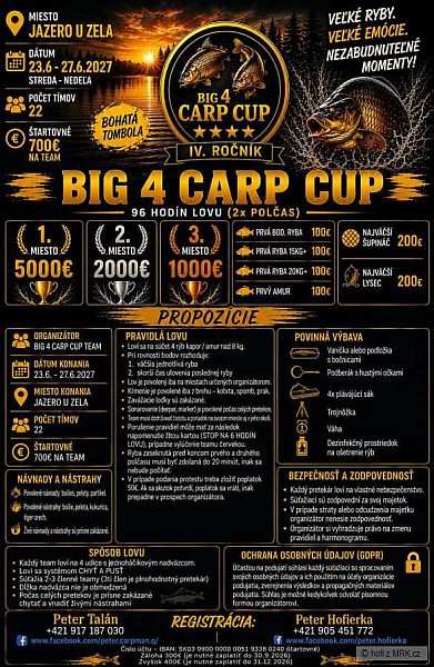 4.ročník Big 4 Carp Cup Jazero u Zela