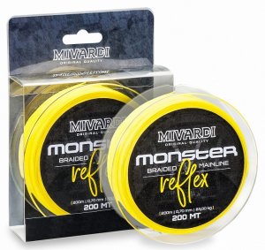 Mivardi Splétaná Šňůra Monster Reflex Braid 200 m Žlutá-Průměr 0,80 mm