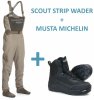 Vision brodc set SCOUT STRIP  + boty MUSTA MICHELIN - Velikost M 