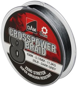 Dam Spltan ra Crosspower 8  Braid Dark Grey 150 m - 0,10 mm 5,4 kg